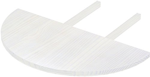 Ansteckplatten Set 45x90 Rund Pinie Weiss Rio Classico oder Rio Kanto Pinie 2X Tischverlängerung Echtholz Größe & Farbe wählbar für Esszimmertisch Tisch ausziehbar Brasilmöbel