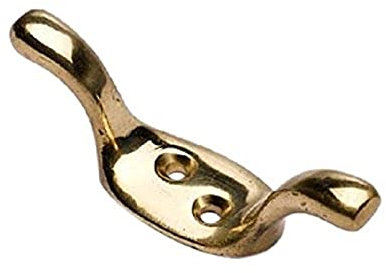 Merriway BH03421 Cleat Hook, 100mm (4 inch) - Polished Brass