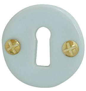 Rosace de fonction porcelaine Blanc trou serrure