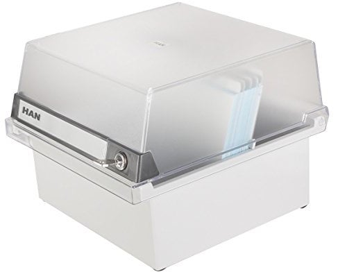 HAN SPECIAL EDITION 965-S-631 Karteikasten Lichtgrau max. Anzahl der Karten: 800 Karten DIN A5 quer mit Schloss