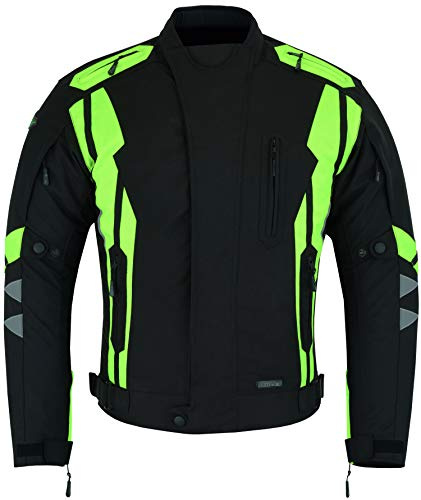 RIDEX Hivis CJ7 Mens Motorbike Motorcycle Waterproof Jacket Protection