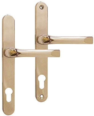 ASEC Lever/Lever UPVC Furniture To Suit Roto - 230mm Backplate - Gold