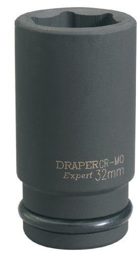 Draper 71924 3/4 Square Drive Hi-Torq 6 Point Deep Impact Socket, 32 mm Size , Blue