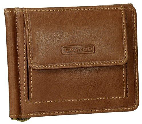 Ledershop24 Geldbörse Portemonnaie Geldbeutel mit Dollarclip echt Leder Cognac