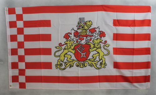 Buddel-Bini Flagge Fahne ca. 90x150 cm : Bremen große Wappen Bremer Bremenflagge