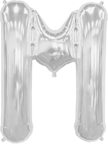 Smart Deko Folienballon Buchstabe M Silber 44237 --- Luftballon --- Luftbefüllung --- ca. 40 cm (M)