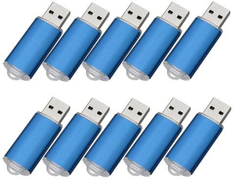 Yaxiny Lot de 10 clés USB 2.0 4 Go bleu