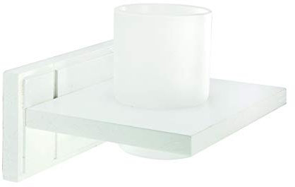 Croydex Maine Tumbler and Holder FSC MDF, White Wood
