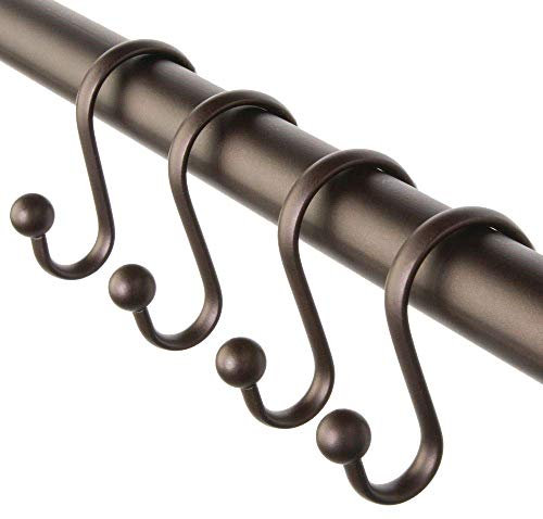 iDesign Axis 55871 Ganchos de Metal para Cortina de Ducha, Resistentes al óxido, Ganchos de Ducha para baño Infantil, baño de Invitados, baño Principal, Juego de 12, Bronce