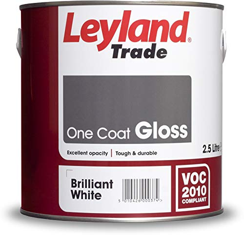 Leyland Trade - Gloss Paint - Brilliant White - 2.5L | High Sheen Finish, Self Undercoating, Suitable for Interior & Exterior Wood & Metal, Drip Resistant, Hardwearing