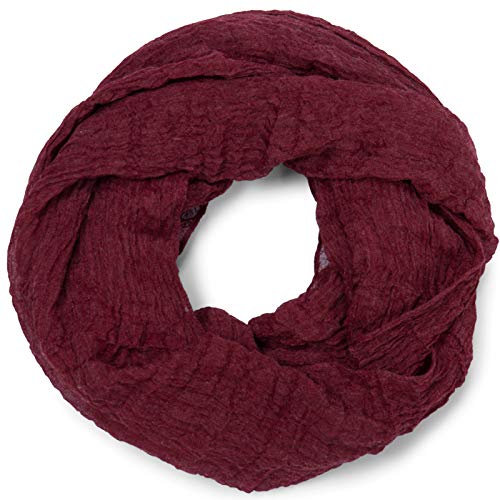 Caspar SC432 Damen Vintage Loop Schal, Farbe:weinrot, Accessoires:One Size