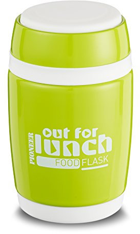 Pioneer Vacuum Insulated Leakproof Soup/Food Flask with Spoon, 8 Hours Hot 24 Hours Cold, Green, 380 ml
