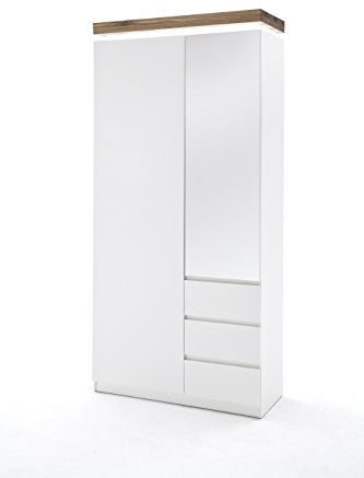 Garderobenschrank weiss matt/ Asteiche massiv