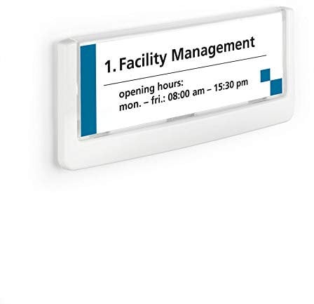 Durable 486002 Identificador para puertas CLICK SIGN A4 149x52,5 mm, para pegar o atornillar, blanco