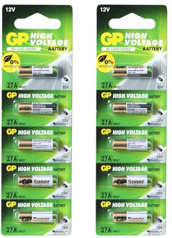 GP Batteries H/Volt Alkaline 12V GP 27A Size 27A Pack of 10 Batteries