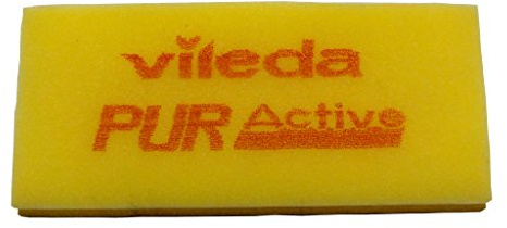Vileda SchwammProfi PUR Active, eckig, Farbe: gelb/grün, 6,3x14cm, VE= 10 Stück (Gelb)