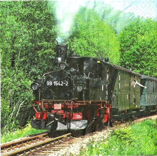20 Servietten Steam Train - Dampfeisenbahn 33x33cm
