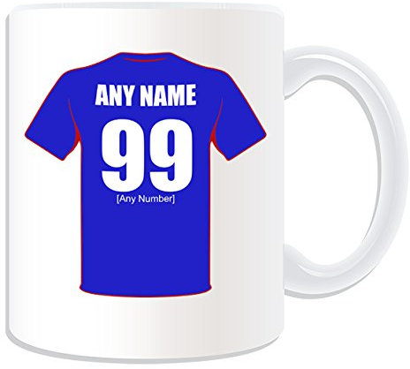 UNIGIFT Personalised Gift - Rangers Mug (Football Design Theme, White) - Any Name/Message on Your Unique Mug - The Teddy Bears Light Blues Club