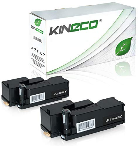 2 Toner kompatibel für Dell C1660W - 59311130 - Schwarz je 1.250 Seiten