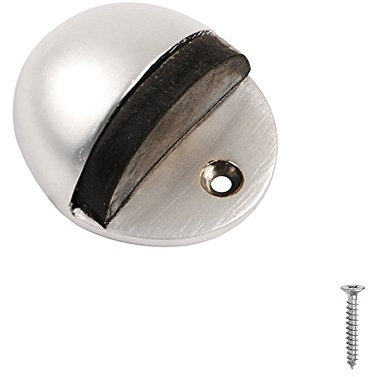 Excel Floor Mounted Oval Hooded Door Stop Satin Nickel Plated