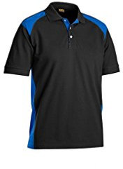 BLAKLADER Polo de travail manches courtes piqué 3324 - Noir/Bleu roi M - Vêtements de travail