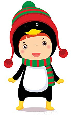 Star Cutouts Ltd SC989 Mini Penguin Cardboard Cutout/Stand Up/Standee Perfect for Children's Christmas Decorations, Parties and Events Height 87cm, Multicolour