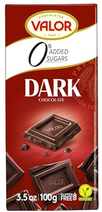 Chocolates Valor Dunkle Schokolade 52% Kakao ohne Zucker | Vegan | Glutenfrei | Bean to Bar | Kakaoanteil: mindestens 52% | Mit Stevia gesüßt | 100-g-Tafel