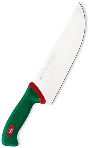 Sanelli Premana Professional Coltello macellaio per Affettare, Acciaio Inossidabile, Verde/Rosso, 24 cm
