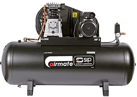 SIP Airmate PX3/200-SRB Belt Drive Air Compressor, 230V 16A, 200L, 3hp / 2.2kW, 145psi / 10 Bar 16CFM 97dB