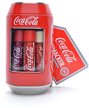Lip Smacker - Coca-Cola Can Collection - Set di Burrocacao per Bambini - Vari Gusti Ispirati al Mondo Coca Cola - Iconica Lattina da Collezione - Confezione Regalo da 6 Burrocacao