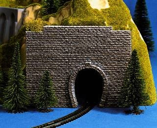 NOCH Vorsatz-Portal, Struktur-Hartschaum, 1-gleisig Tunnel-Portale, 9 x 7 cm, für Z & Oberleitung geeignet