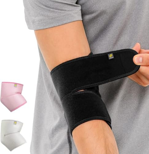 Bracoo Ellenbogenbandage, Ellenbogen Bandage für Ellenbogen, Atmungsaktive Neopren Armbandage für Sport, Sehnenentzündung, Arthritis, für Damen Männer Rechts Links, ES10, Schwarz, 1 Stück