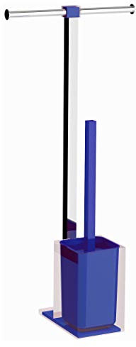 GEDY RA32 Rainbow Piantana Portarotolo e Portascopino WC, Blu trasparente