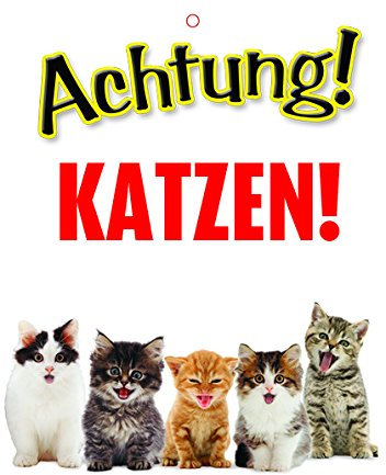 Warnschild / Fun Türschild- Achtung! Katzen! - Otterhouse