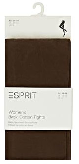 ESPRIT Cotton W Ti opaques unis 1 paire, Collants Femme, Marron Dark Brown 5230, 42-44