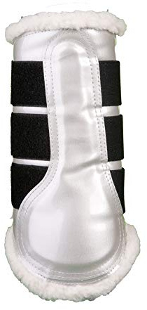 HKM Pferdeausstattung Gamaschen Comfort Lack, Silber, M, 4189