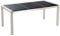 Gartentisch 3 Tischplatten Edelstahl/ Naturstein 180cm schwarz / silber Grosseto