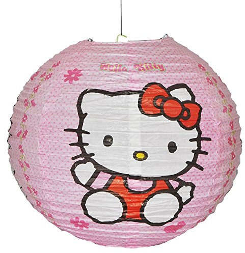 alles-meine.de GmbH Papier Laterne/Lampenschirm - Helllo Kitty - für Kinder - Papierlaterne Laternen/Lampion Lampions - Kinderlaterne - Katze Kinderzimmer für Mädchen -