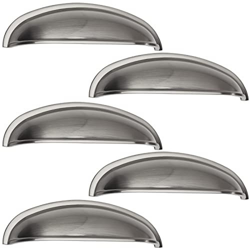 SOTECH 5 pièces Poignée coquille NICK aspect inox Distance de perçage 96 mm Poignées de commode Poignée de tiroir Poignée coquille de