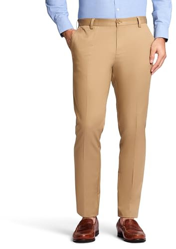 Izod Herren American Chino Flat Front Slim Fit Pant Lässige Hose, Khaki, 31W / 34L