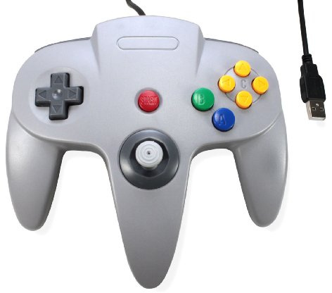 3rd Party Classic Retro N64 Bit USB Wired Controller for PC and MAC - Grey by 3rd Party