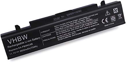 vhbw 1x Batterie Compatible avec Samsung RV515 S04de, RV515 S05, RV711, RV720 Ordinateur Portable (6600mAh, 11,1V, Li-ION)
