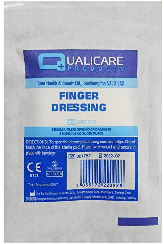 Qualicare 1 Stück Erste Hilfe steril Medical Selbstklebend Finger Wunde Schnitt Bandage Kompressen