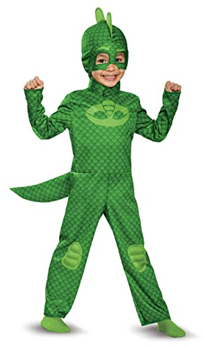 Disguise Gekko Costume for Kids, Official PJ Masks Costume Jumpsuit, Kids Size XXS (2T)