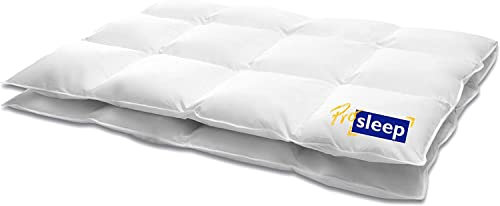 HANSKRUCHEN® Pro Sleep Daunendecke 155x200 cm - Warm / Winter - Made in Germany Kassettendecke aus 100% Baumwolle - Allergiker geeignet
