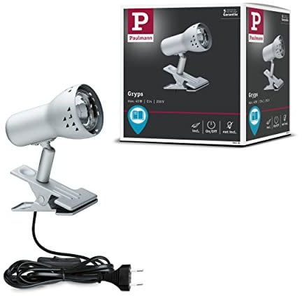 Paulmann 99825 Bilderleuchte Klemmspot Gryps Eisen gebürstet 230V E14 max. 40 Watt Metall, Kunststoff
