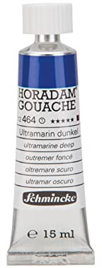 Schmincke - Horadam Gouache, Ultramarin dunkel, 15 ml-Tube, 12 464 006, feinste Gouache, natürliche Deckkraft, höchst pigmentiert, farbintensiv und matt