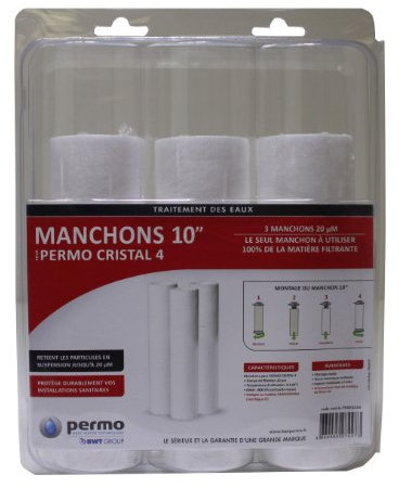 BWT P0003354 Pack de 3 Manchons filtrant 20 Micron, Blanc
