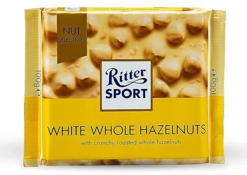Ritter Sport Nuss-Klasse Weisse Voll-Nuss, 100 g