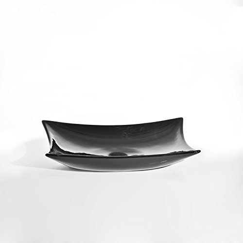 Vasque à Poser Noire sans plage Robinet, 57x39 cm, Céramique, Wing